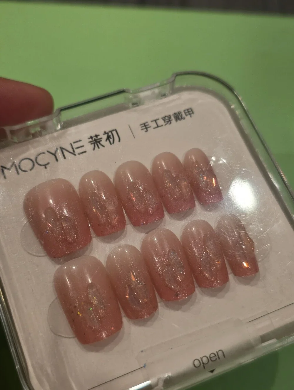 Mocyne Nude Glitter Press-On Nails 3Packs